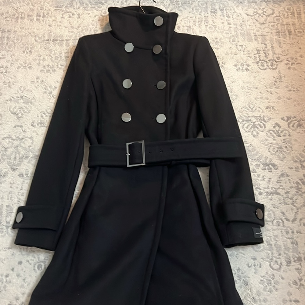 NEW- Aritzia Babaton Fine Virgin Wool & Cashmere Blend Coat- Black - Size Small